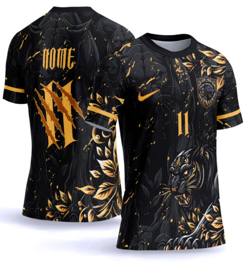 Arte vetor camisa Interclasse Pantera Black Dourada 0028