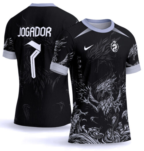 Arte Vetor Camisa Interclasse dragão cinza 0007
