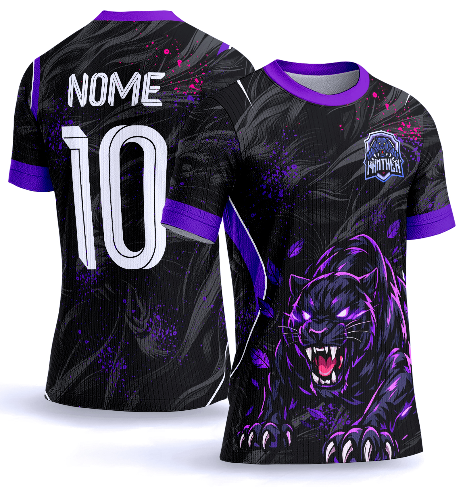 Arte vetor camisa Interclasse pantera lilas 0033