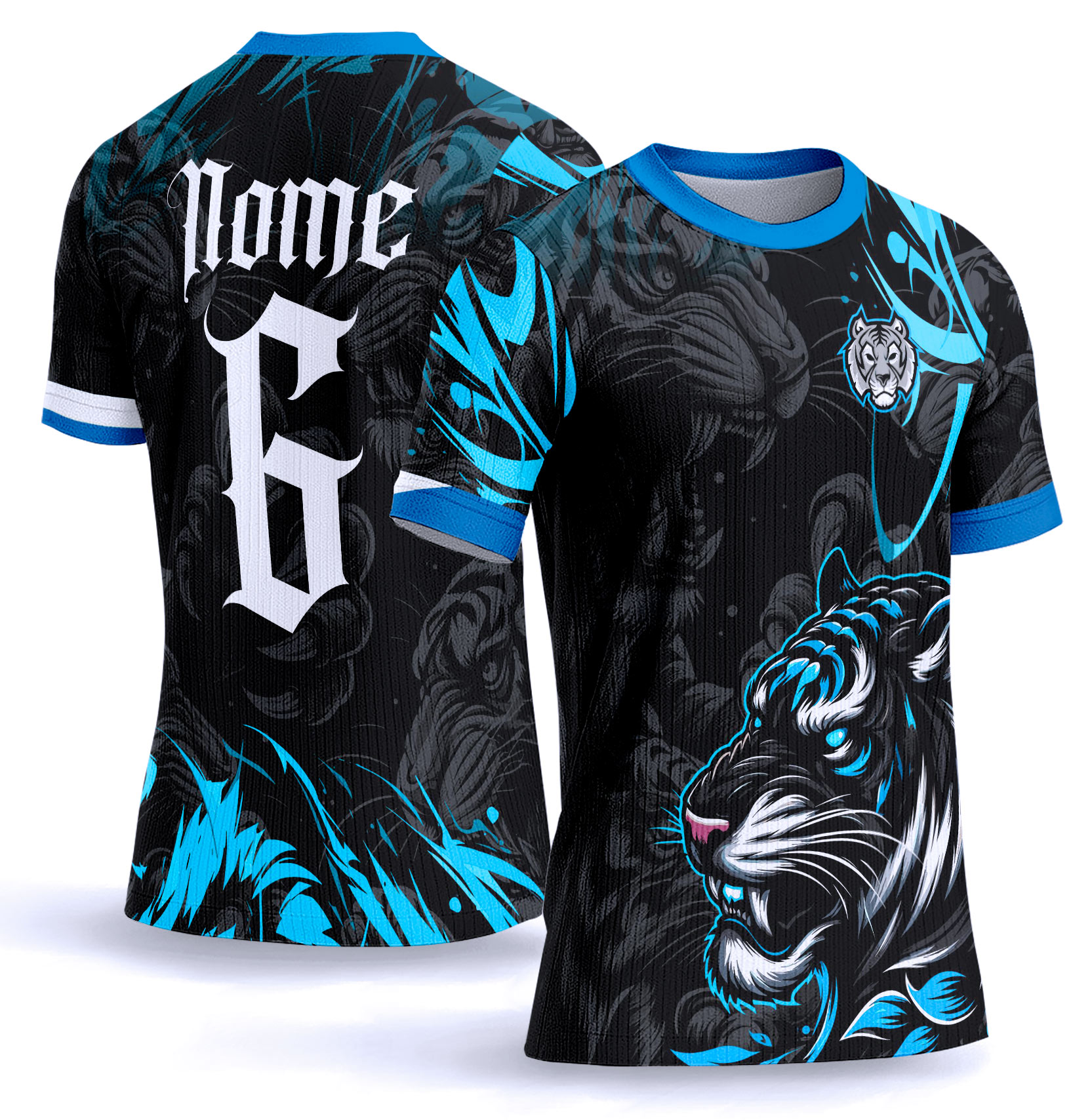 Arte vetor camisa Interclasse tigre azul 0008