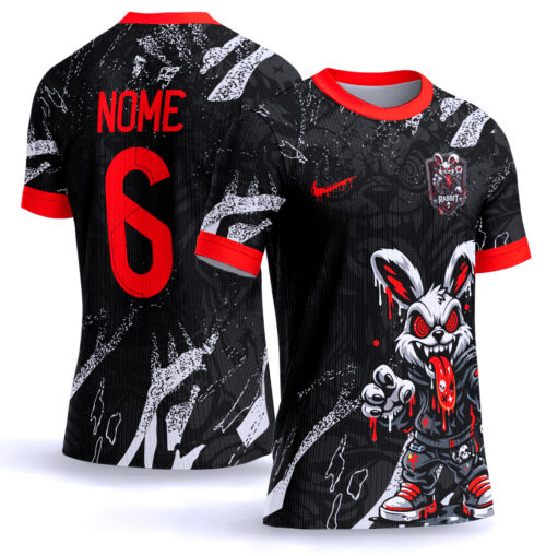 Arte vetor camisa Interclasse coelho zumbi 0062