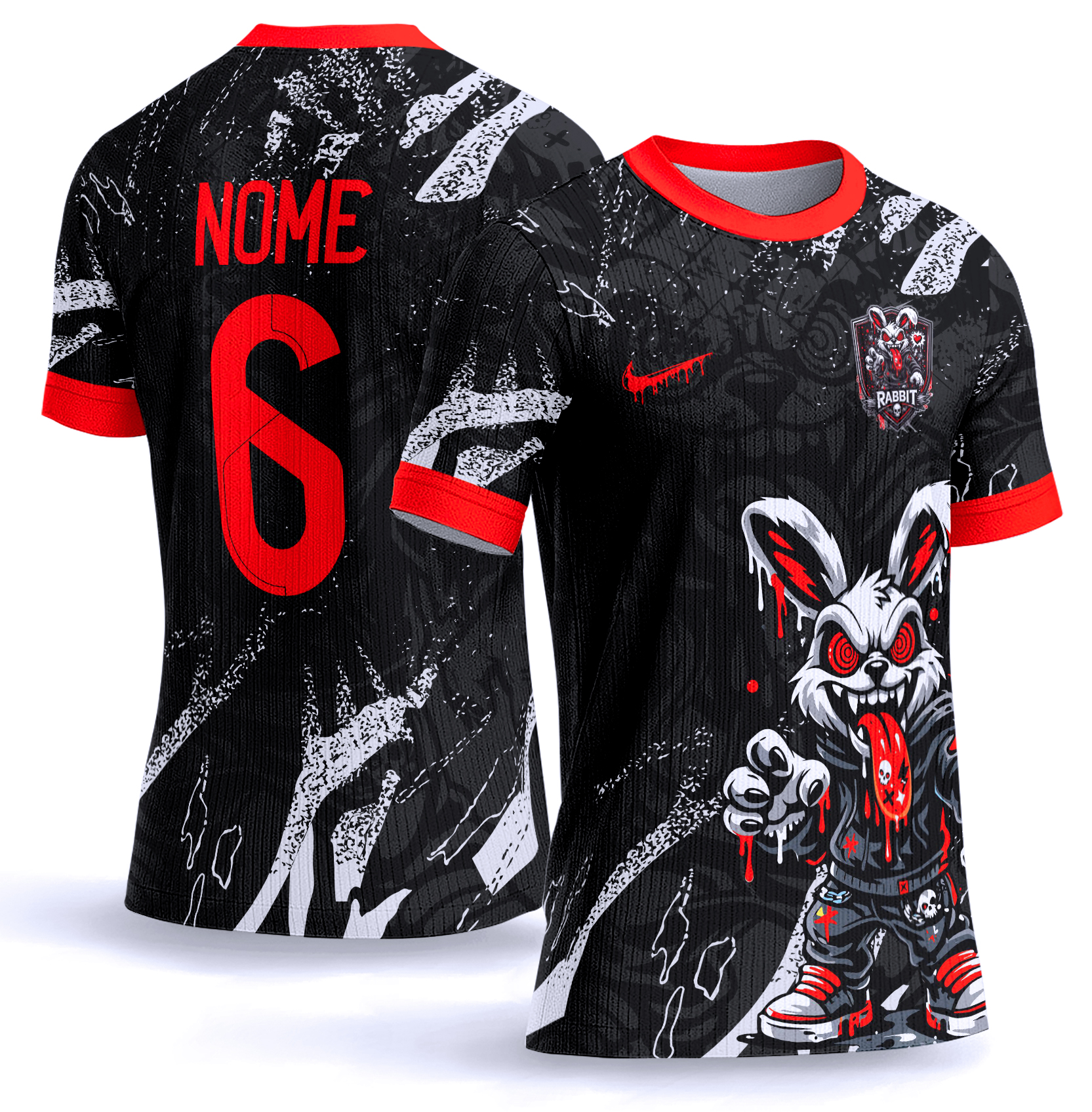 Arte vetor camisa Interclasse coelho zumbi 0062