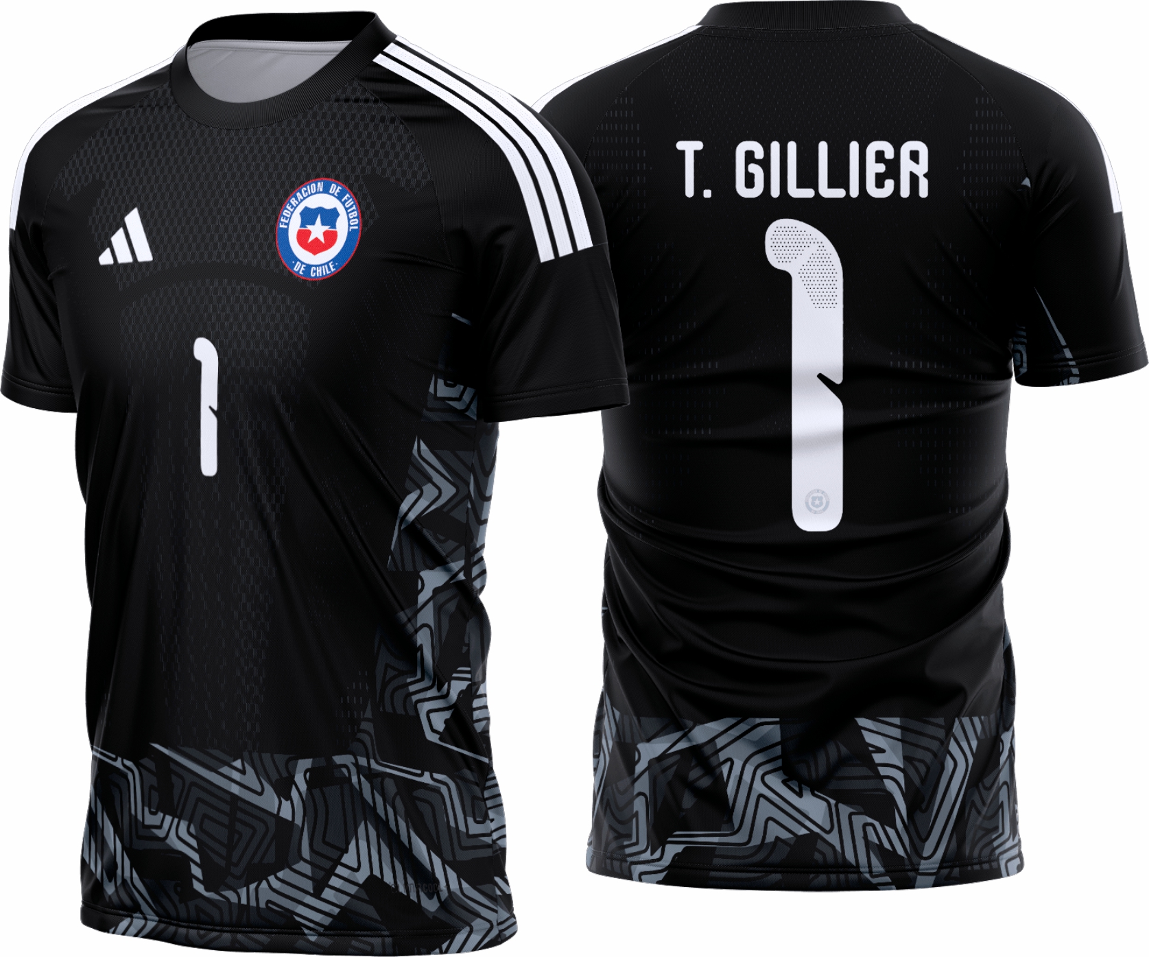 Arte Vetor Camisa Chile Goleiro I 2026