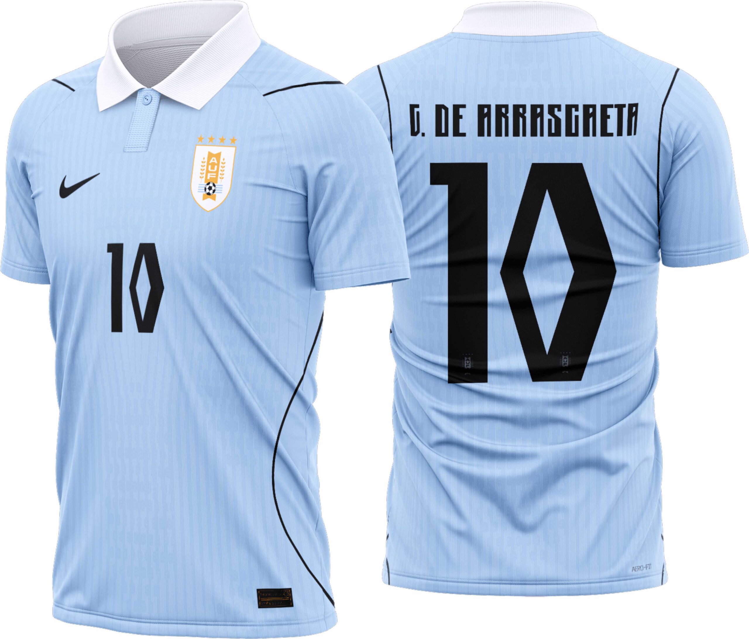 Arte Vetor Camisa Uruguai local 2026-28