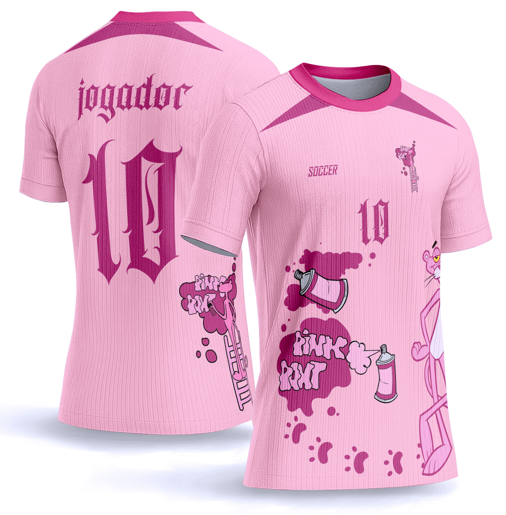 Arte vetor camisa Interclasse Pantera Cor de Rosa 0136