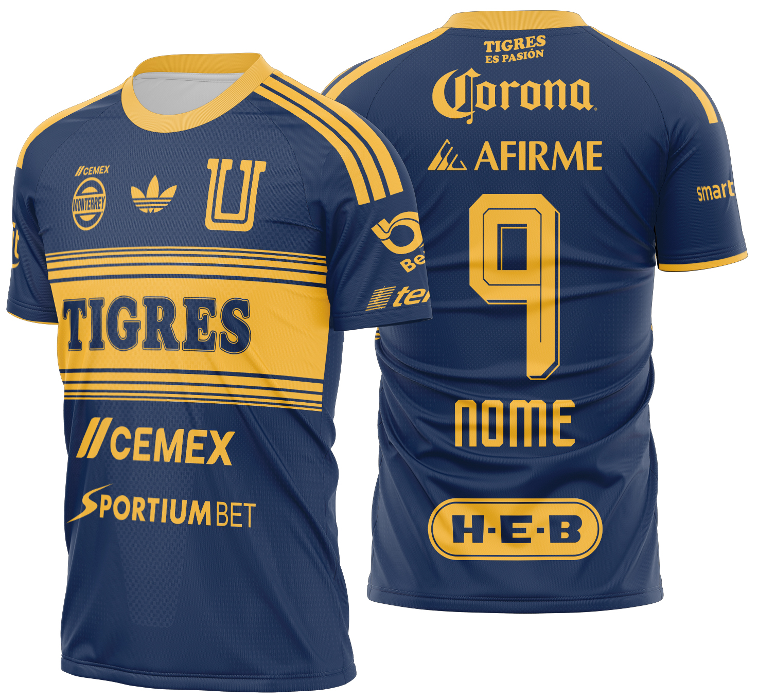 Arte Vetor Camisa Tigres UANL Away 2026-2027