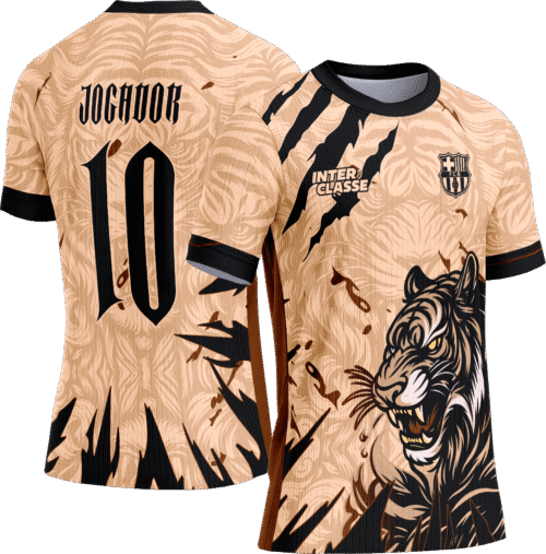 Arte Vetor Camisa Interclasse 809 Tigre Bege