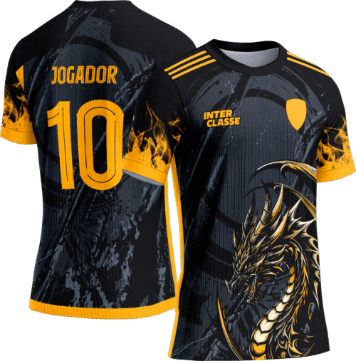 Arte Vetor Camisa Interclasse 810 Dragão Amarelo