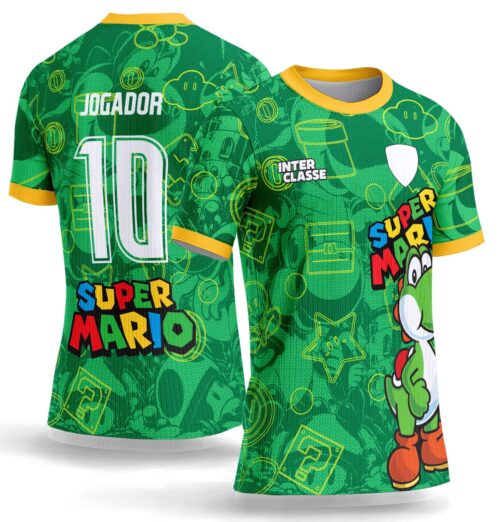 Arte Vetor Camisa Interclasse 1080 Super Marios Bros Yoshi